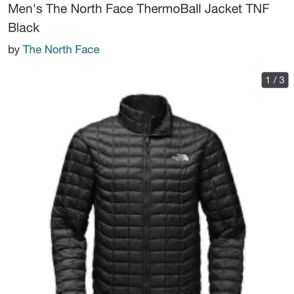 North Face ThermoBall Jacket XS Black Men’s